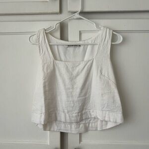 Abercrombie & Fitch Cream Minimal Summer/Spring Crop Linen Top - S